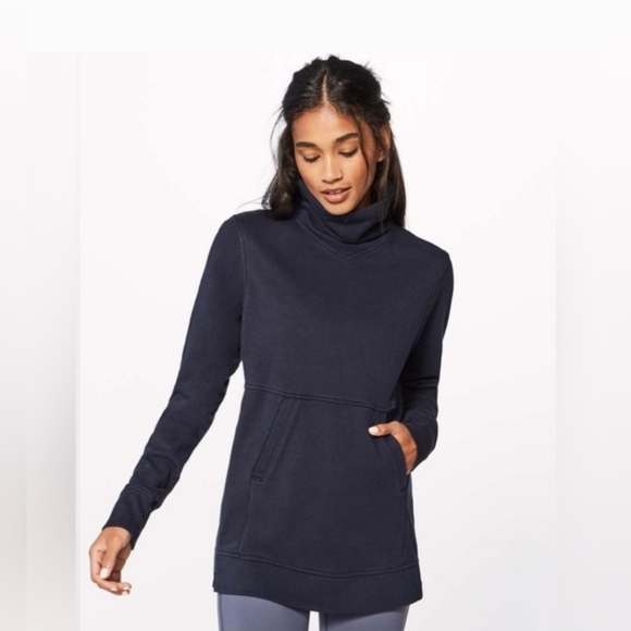 lululemon athletica Tops - lululemon athletica Press Pause Pullover Kangaroo Pockets Funnel Neck Sz 10